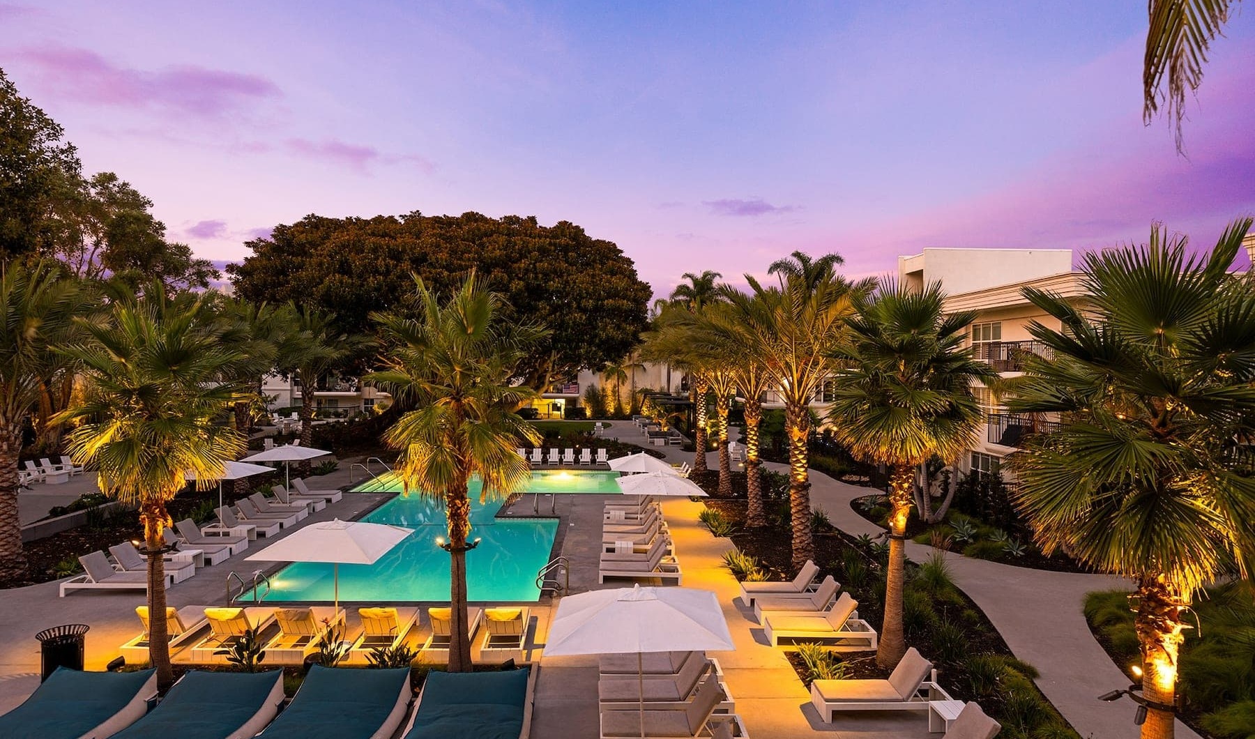 Tropical-filled pool area tropical-filled pool area